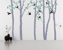 Birch Tree Wall Decal, White Birch Wall Decal with leaves for Bedroom, Office & Vinyl Leaves Wall Decal And Tree Wall Stickers Art